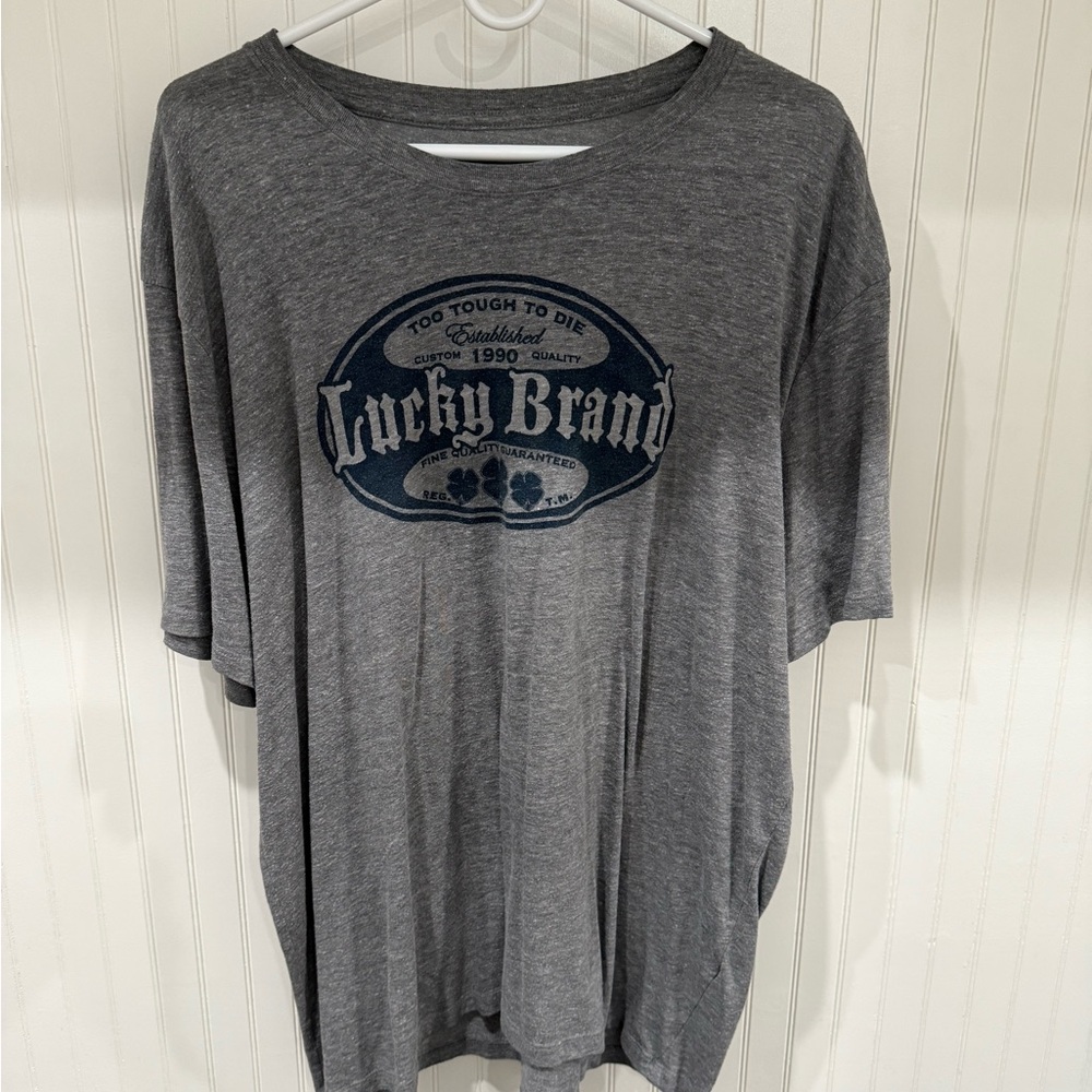 Lucky Brand Heather Gray Graphic Tee